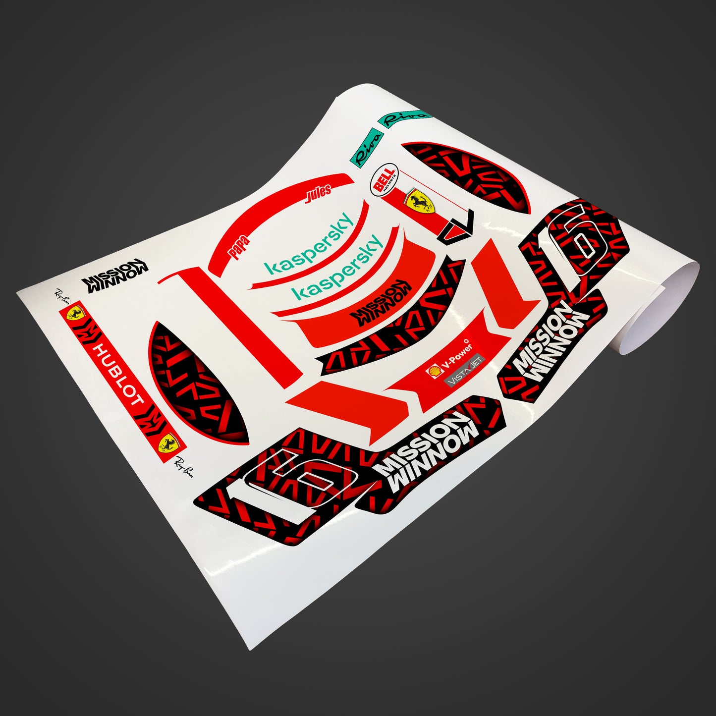 Charles Leclerc Helmet Replica Sticker Kit