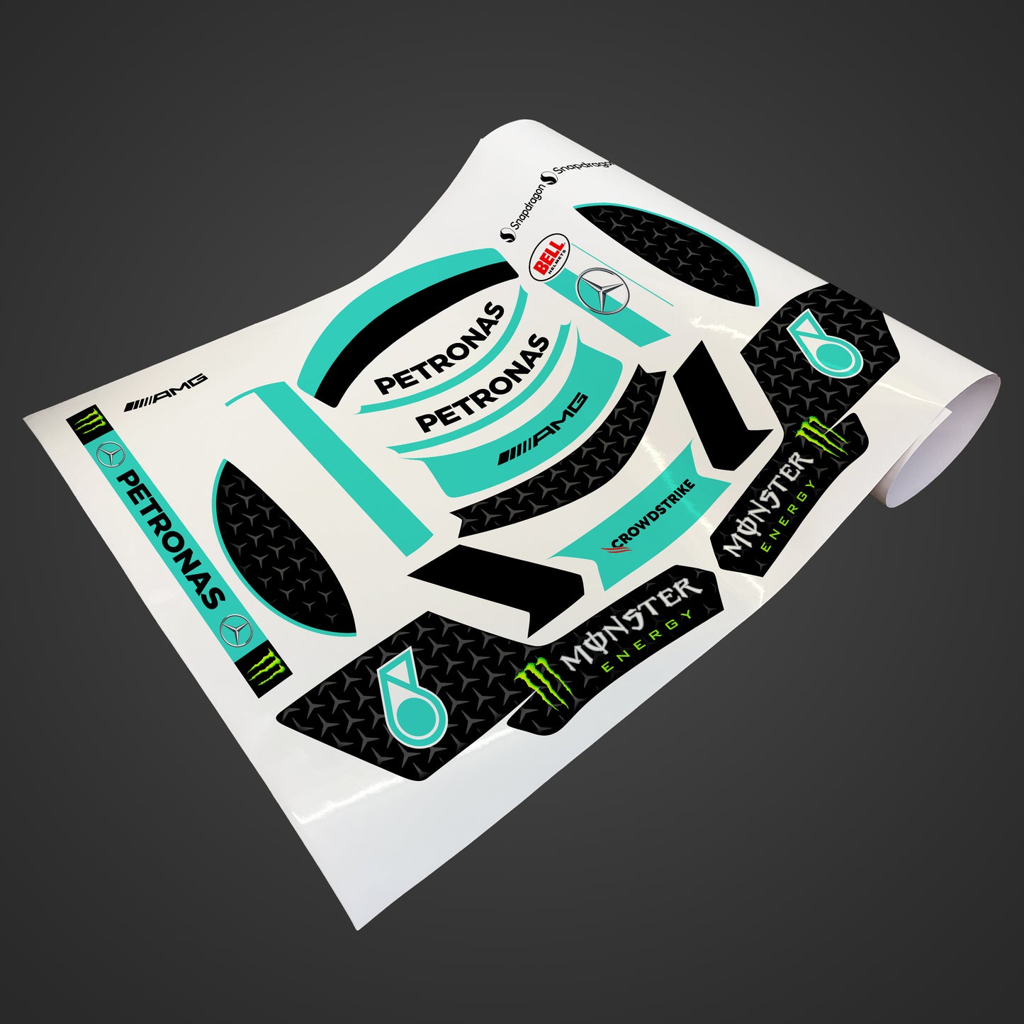Mercedes AMG Petronas Inspired Helmet Sticker Kit
