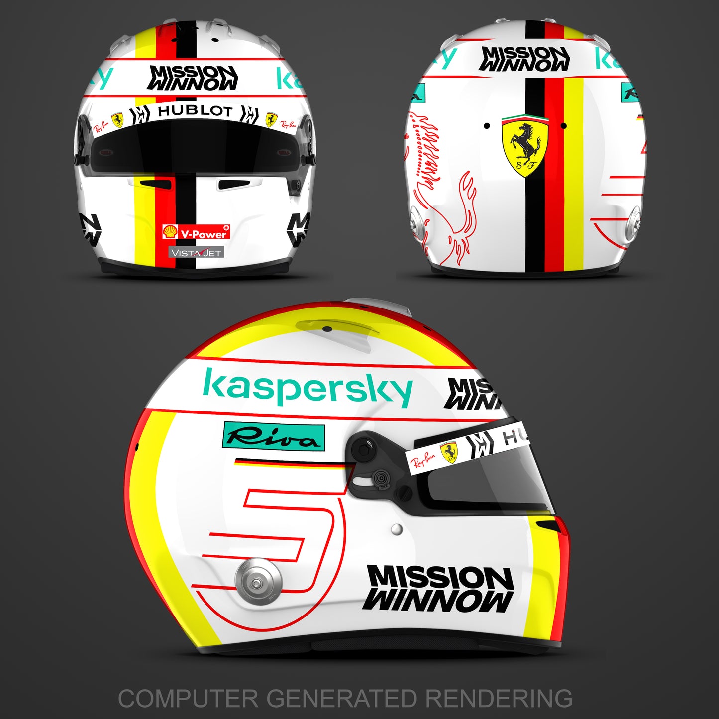 2020 Sebastian Vettel Helmet Replica Sticker Kit