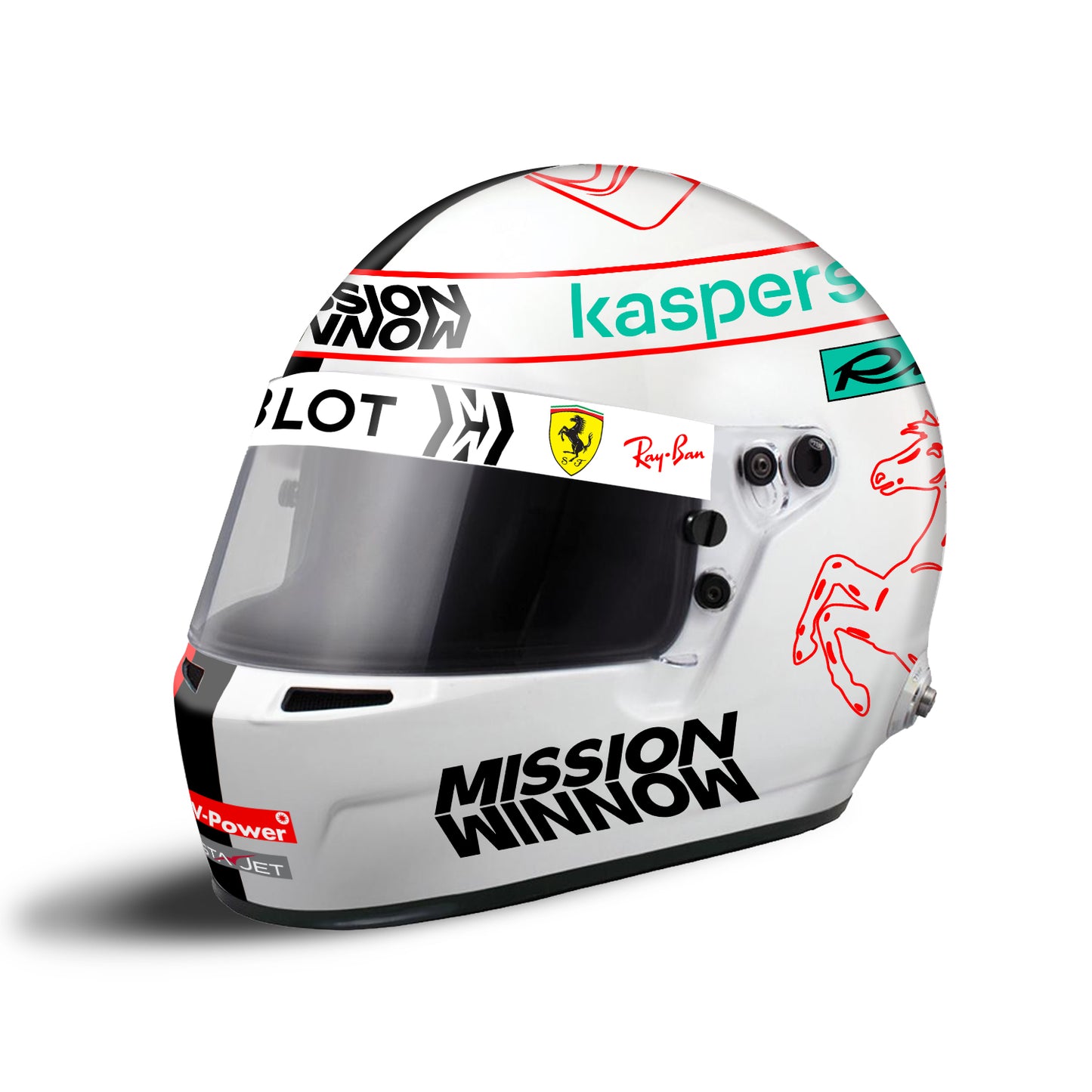 2020 Sebastian Vettel Helmet Replica Sticker Kit