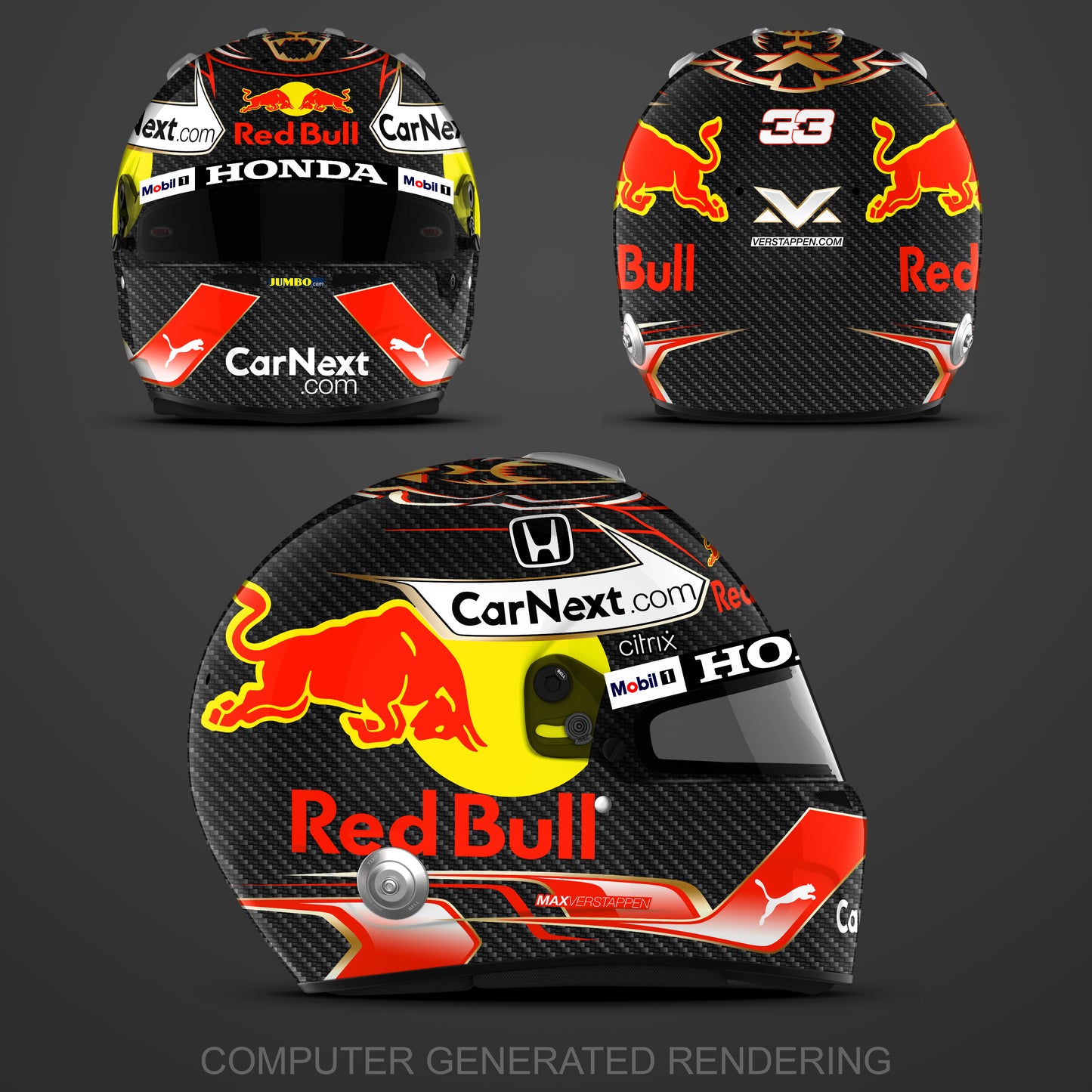 VER RB 2021 Helmet Replica Sticker Kit