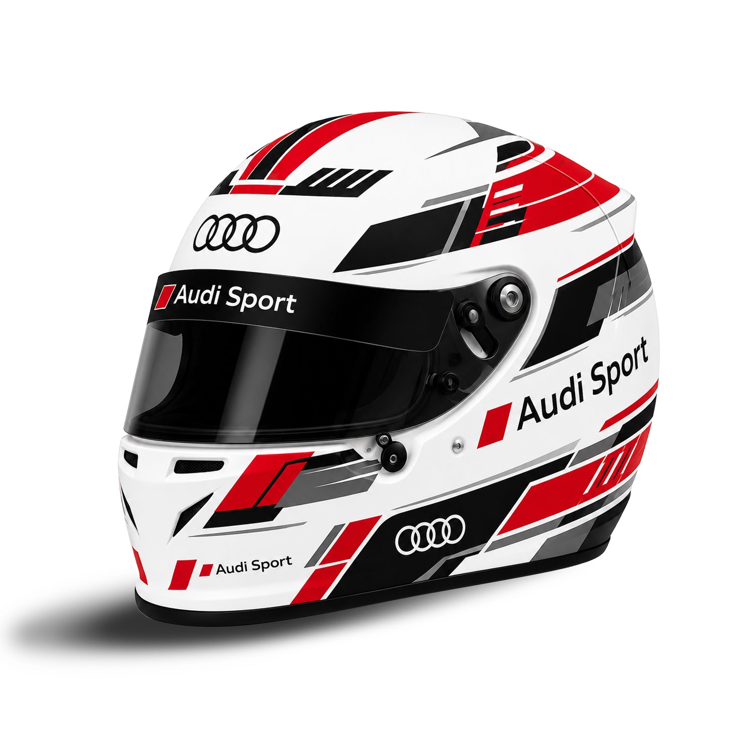 Audi Sport inspired helmet sticker kit concept with red black and grey graphics