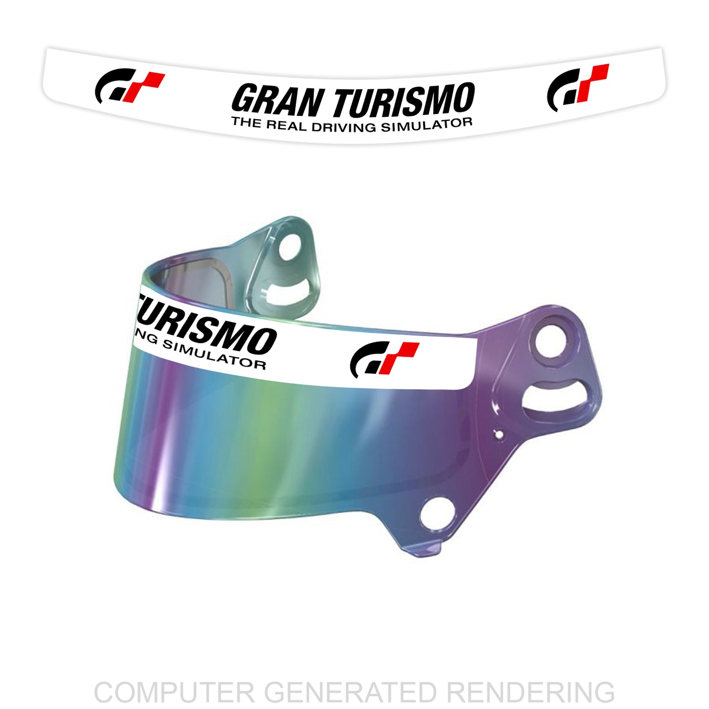 White Gran Turismo Visor Sticker