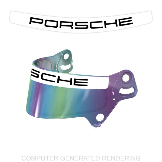 White Porsche Visor Sticker