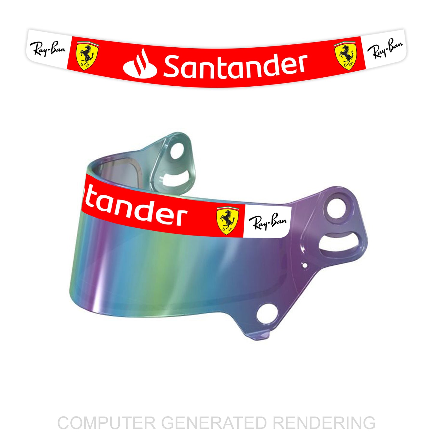 Santander Ferrari Visor Sticker